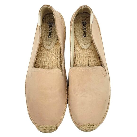 Soludos Pale Peach Leather Espadrilles Slip-Ons Shoes - Size 8 - Picture 2 of 10